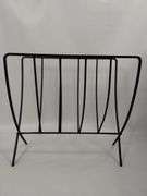 Furniture Metal Magazine Rack & MCM Style Lamp Hammered Metal Copper Look