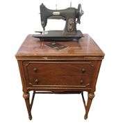 Vintage White Series 77 Sewing Machine Table Cabinet