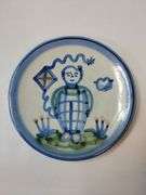 Hadley Pottery Country Scene 6" Bread Snack Plates Rabbit Girls Boy Kite 5pc
