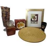 Decor Lot Autumn Colors Bamboo Plate Tissue Cover Placemats