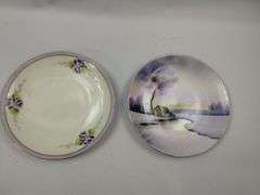 Vintage JAPAN Hand Painted Wall Vase Pocket Plates S/P Occupied Plate++