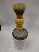 WWI Gillette Kahki Military Barber Shaving Kit Genco Razor Rawleighs Jar Brush Bantron Tablets
