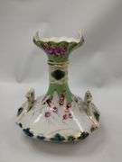 Antique Ornate Vase French Limoges? Gold Green + Nippon Tray