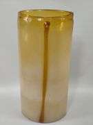 14" MCM Style Art Glass Vase Pulled Amber "F" Mark Fostoria ?