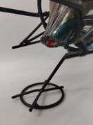 33" Art Glass Decor Hand Blown Road Runner Iron Frame MEXICO