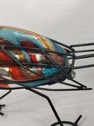 33" Art Glass Decor Hand Blown Road Runner Iron Frame MEXICO