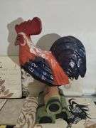 Decor Lot Art Glass ROOSTERs Papier Mache Plates Placemats