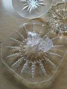 LOT Pattern Glass Wexford Sugar Creamer Cake Pedestal Plate++