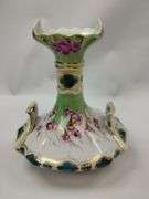 Antique Ornate Vase French Limoges? Gold Green + Nippon Tray