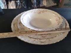 Huge Dish Set LOT Pope Gosser Florence Pink Floral Plates Bowls Serving Cups Saucers