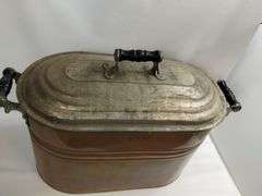Embossed Cream City Copper Boiler Steel Lid Wood Handles PAT Jan 26 08