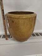 Decor Planter Glazed Stoneware Pottery Drain 15" Heavy