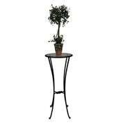 Furniture Plant Stand Round Glass Top Iron Table +Plant