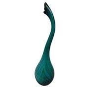 25" Decor Vase Art Glass Hand Blown Pulled Murano Peacock Blue Green