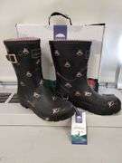 Shoes 7M Ladies Joules Molly Welly BEE Rain Muck Boots Rubber Boxed