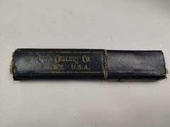 WWI Gillette Kahki Military Barber Shaving Kit Genco Razor Rawleighs Jar Brush Bantron Tablets