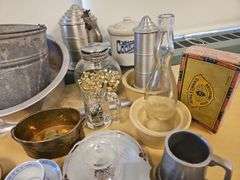 Pickers LOT: Vintage Kitchen Mixing Bowls Canister & Steins
