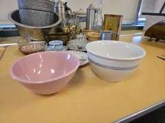 Pickers LOT: Vintage Kitchen Mixing Bowls Canister & Steins