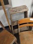 Pickers LOT: Vintage School Chairs Step Ladder Cane Seat Basin