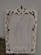 Vintage Decor BoHo Style Velvet Tufted Button + Mosaic Table Mirror