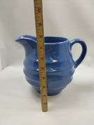 Vintage Antique German Hand Painted Floral Vase & Milk Pitcher Stoneware