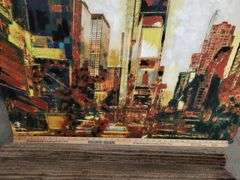 Decor Wall Art Rug 36" City Scene Canvas Pier 1 + Safavieh Carpet & Pad