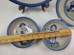 Hadley Pottery Country Scene DONKEY +Plates Bowls