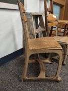 Pickers LOT: Vintage School Chairs Step Ladder Cane Seat Basin