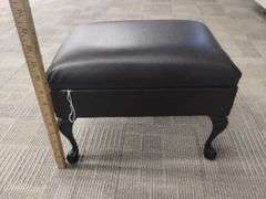 Pickers LOT: Needle Point Foot Stool Storage Brass Log Magazine Rack