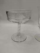 LOT Vintage Glass Flutes Stems Wine Glasses Plates Goblets