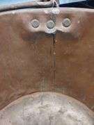 Huge 26" Round Antique Copper Boiling Pot Cooking Laundry Maple Syrup +Paddles