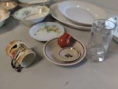 Pickers LOT: Dishes Pressed Glass Antique Vintage Reseller *Some Damaged