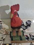 Decor Lot Art Glass ROOSTERs Papier Mache Plates Placemats