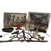 Pickers LOT: Vintage Prints Miniature Shelves Hardware & More