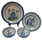 Hadley Pottery Country Scene DONKEY +Plates Bowls