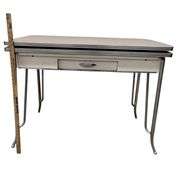 MCM Midcentury Atomic Formica Top Chrome Leg Kitchen Table Slide Out Leaves