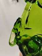 LE Smith Art Glass Emerald Green Horse Lying Laying Down 9"