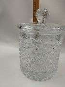 3 Hand Cut Lead Crystal American Brilliant Cut 15" Vase Lidded Humidor Bowl