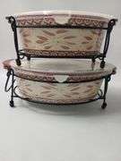 Temptations Casserole Bakeware Old World Lids Bases Ovals  Set of 3