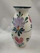 Vintage Antique German Hand Painted Floral Vase & Milk Pitcher Stoneware