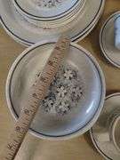 MCM MidCentury Modern Dishes Set LENOX DewDrops Blue Floral Stoneware