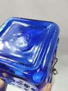 Casadis Milano Cobalt Blue Glass Canisters Fruit Embossed 4pcs