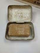 WWI Gillette Kahki Military Barber Shaving Kit Genco Razor Rawleighs Jar Brush Bantron Tablets