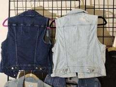 Ladies Denim Jacket Vest LOT Levi Charter Club S/M