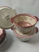 Temptations Two Mixing Bowls Lids + 2 Pie Dishes Old World