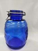 Casadis Milano Cobalt Blue Glass Canister Baril de Fruits Cookie Jar