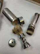 WWI Gillette Kahki Military Barber Shaving Kit Genco Razor Rawleighs Jar Brush Bantron Tablets