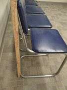 MCM Midcentury Modern Chrome Leg Kitchen Chairs Blue Pleather 1950s