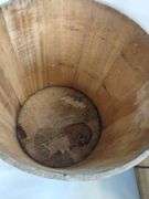 2 Antique Wood Plank Half Barrel Buckets Bale Wire