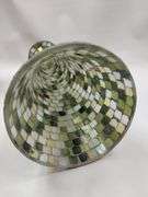 Towle Silverplated Ice Water Pitcher + Mosaic 16" Vase Glass Hand Made